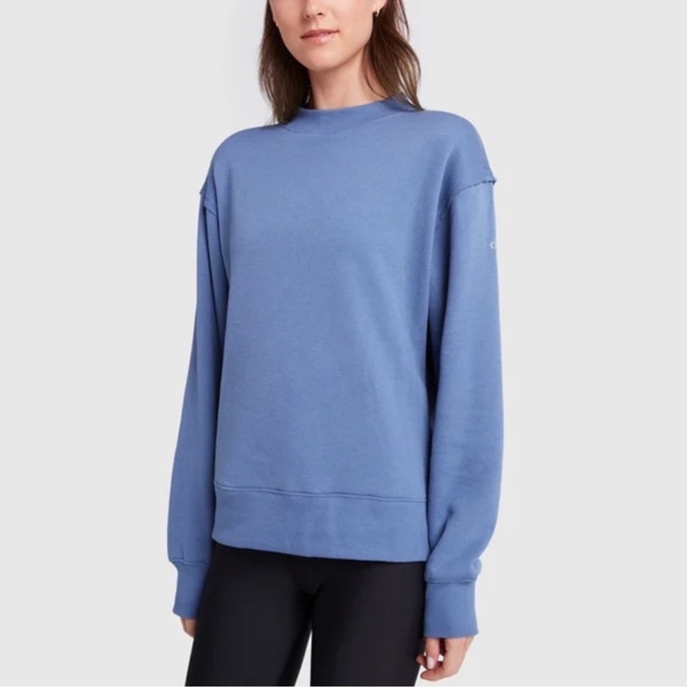 Alo Yoga Mock Neck Sweatshirt Blue Size S